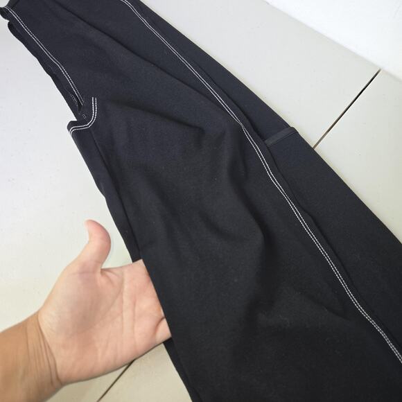 Matty M Duster Cardigan Womens Small Black Sleeveless Exposed Stitch Pockets USA - Picture 9 of 11